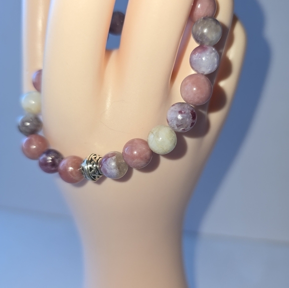 8mm Unicorn and Pink Opal Bracelet - Picture 4 of 9